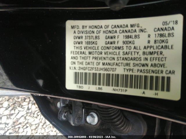 Honda Civic Lx 2018 2HGFC2F53JH560707 Image 9