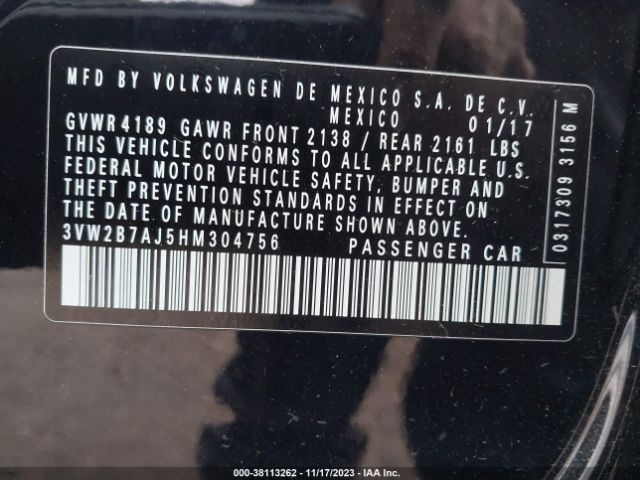 3VW2B7AJ5HM304756 Volkswagen Jetta 1.4t S