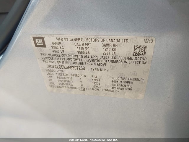 Chevrolet Equinox 2lt 2014 2GNALCEK5E6207268 Image 9