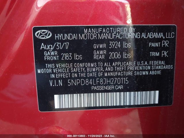 Hyundai mpi nu 2018 5NPD84LF8JH270115 Image 46