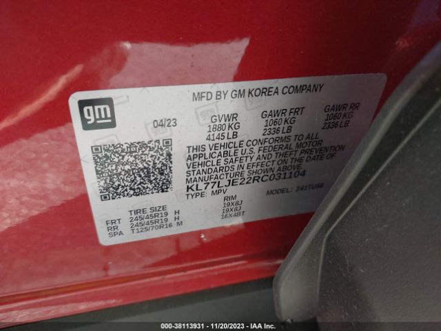 2024 CHEVROLET TRAX KL77LJE22RC031104 Photo 8