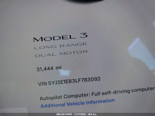 2020 TESLA MODEL 3 5YJ3E1EB3LF783092 Photo 8