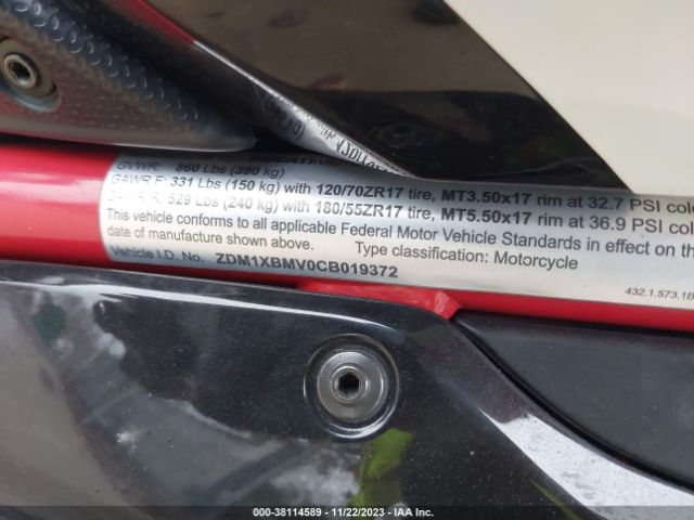 2012 DUCATI SUPERBIKE ZDM1XBMV0CB019372 Photo 9