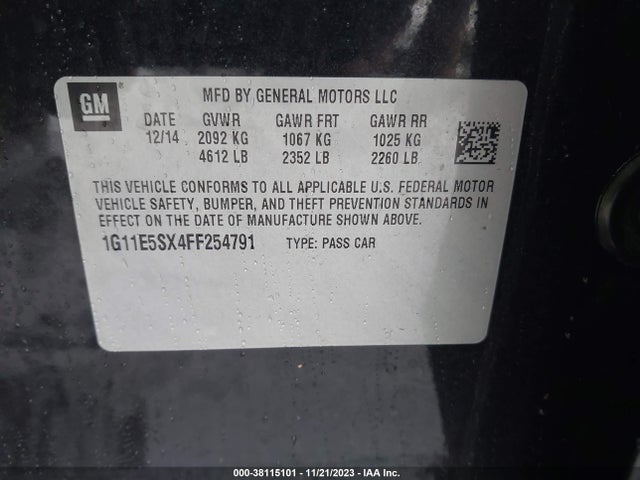 Chevrolet Malibu 3lt 2015 1G11E5SX4FF254791 Image 9