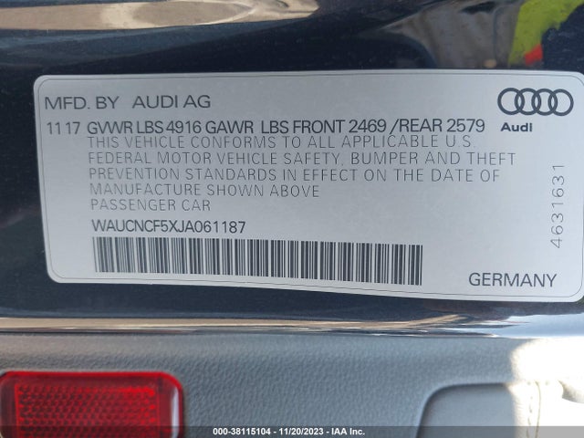 WAUCNCF5XJA061187 Audi A5 2.0t Premium