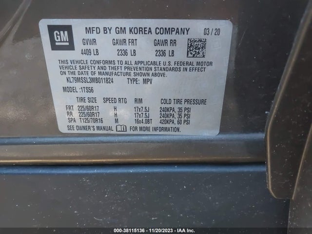 Chevrolet Trailblazer Awd Activ 2021 KL79MSSL3MB011824 Image 9