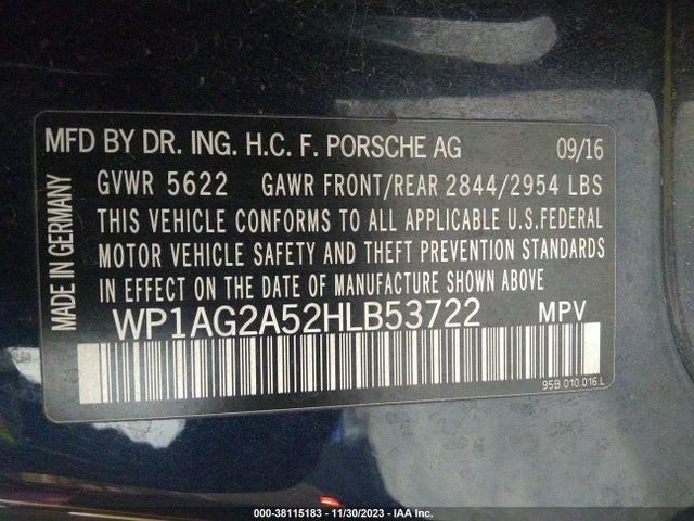 2017 PORSCHE MACAN WP1AG2A52HLB53722 Photo 8