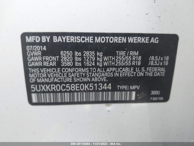 BMW X5 Xdrive35i 2014 5UXKR0C58E0K51344 Image 9