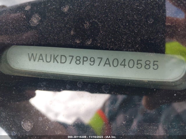 2007 AUDI A3 3.2 VIN: WAUKD78P97A040585