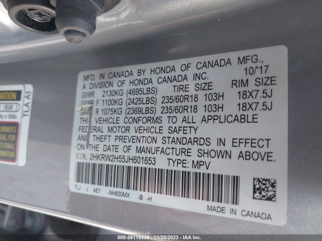 Honda CR-V EX 2018 2HKRW2H55JH601653 Image 9