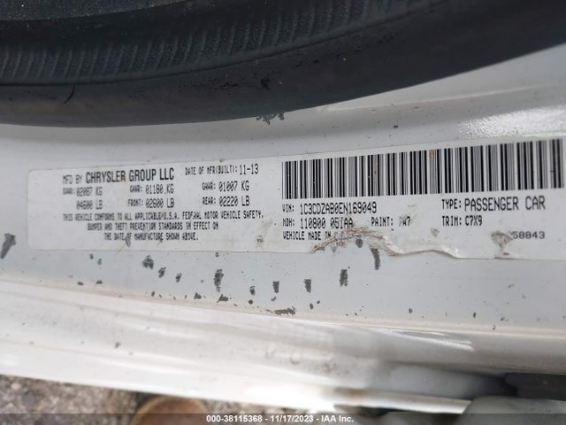 Dodge AVENGER SE 2014 1C3CDZAB0EN169049 Image 9