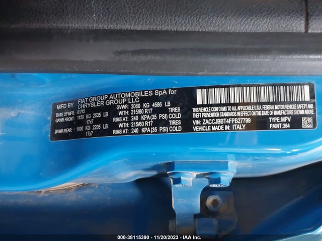 Jeep Renegade Latitude 2015 ZACCJBBT4FPB27799 Image 9