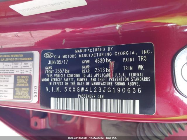 5XXGW4L23JG190636 KIA Optima Sx Turbo