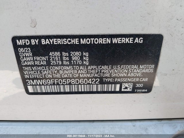 BMW 330I 2023 3MW69FF05P8D60422 Image 9