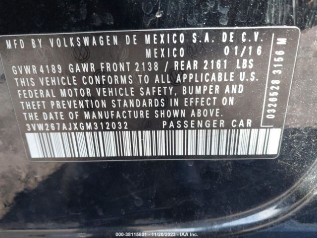 2016 VOLKSWAGEN JETTA SEDAN 3VW267AJXGM312032 Photo 8