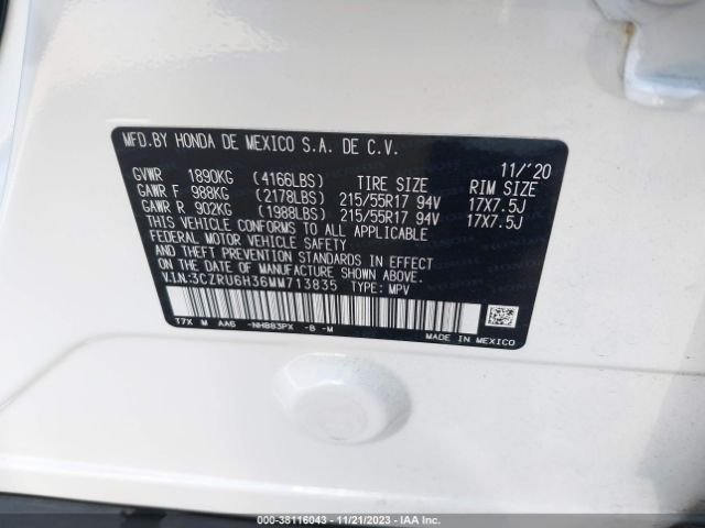 2021 HONDA HR-V 3CZRU6H36MM713835 Photo 8