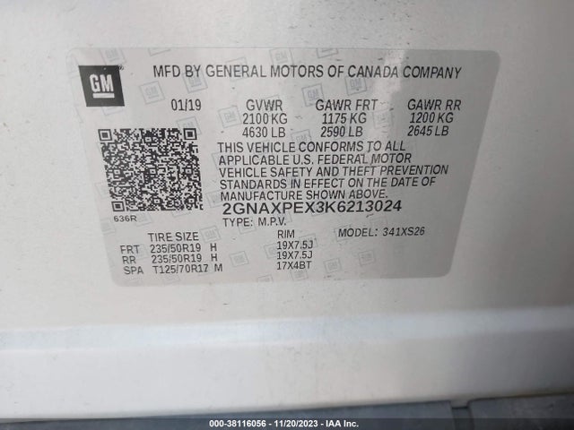 Chevrolet Equinox Premier 2019 2GNAXPEX3K6213024 Image 9