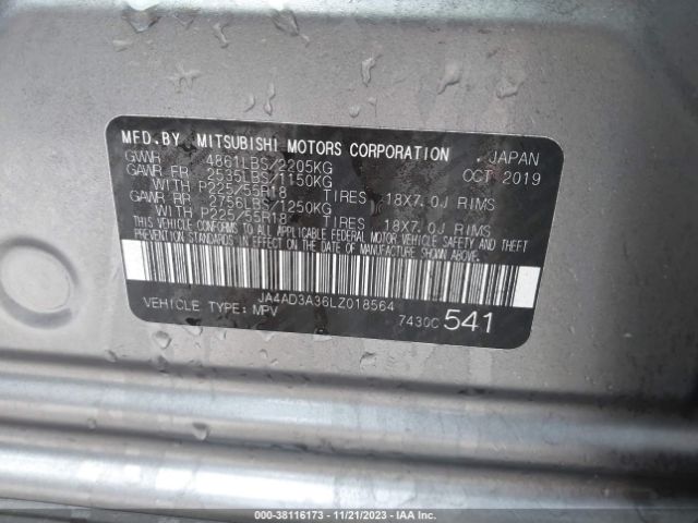 2020 MITSUBISHI OUTLANDER JA4AD3A36LZ018564 Photo 8