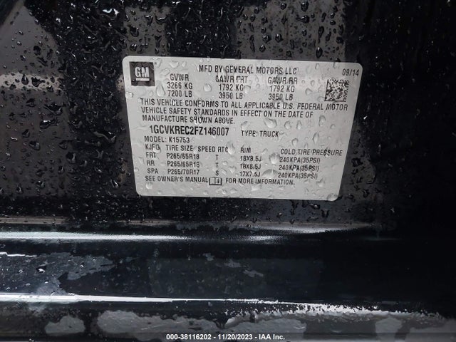Chevrolet Silverado 1500 2lt 2015 1GCVKREC2FZ146007 Image 9