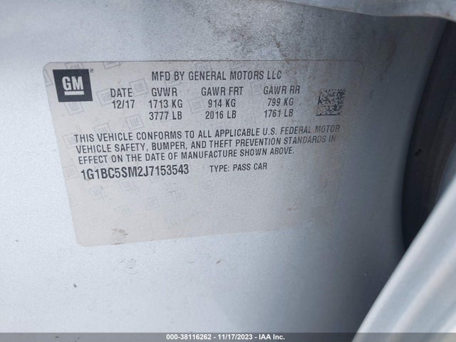Chevrolet Cruze Ls Auto 2018 1G1BC5SM2J7153543 Image 9