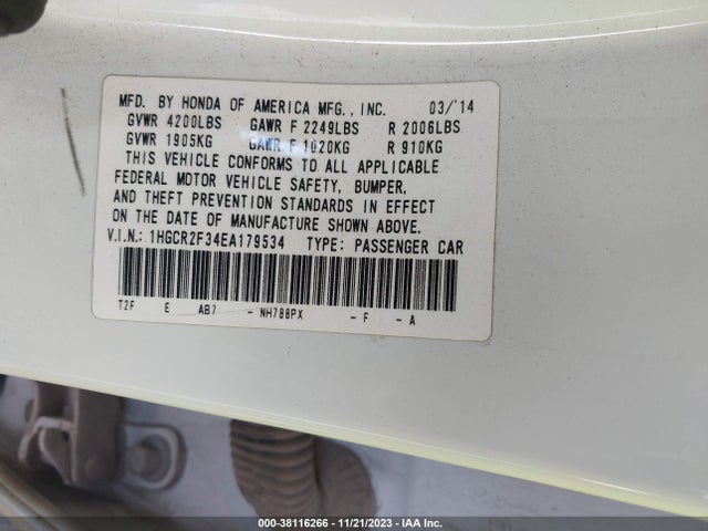 Honda ACCORD LX 2015 1HGCR2F34FA179534 Image 9