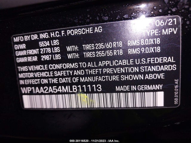 2021 PORSCHE MACAN WP1AA2A54MLB11113 Photo 8
