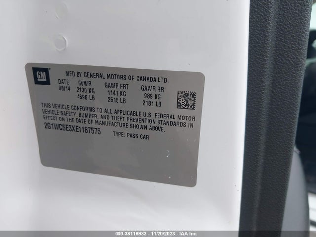Chevrolet lfx 2014 2G1WC5E3XE1187575 Image 21