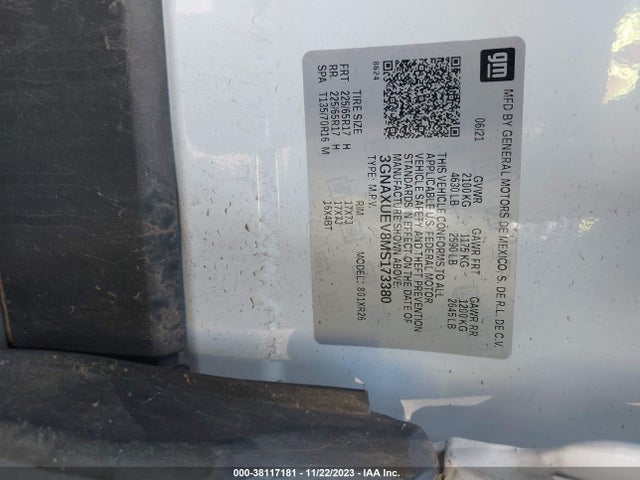Chevrolet Equinox Awd Lt 2021 3GNAXUEV8MS173380 Image 9