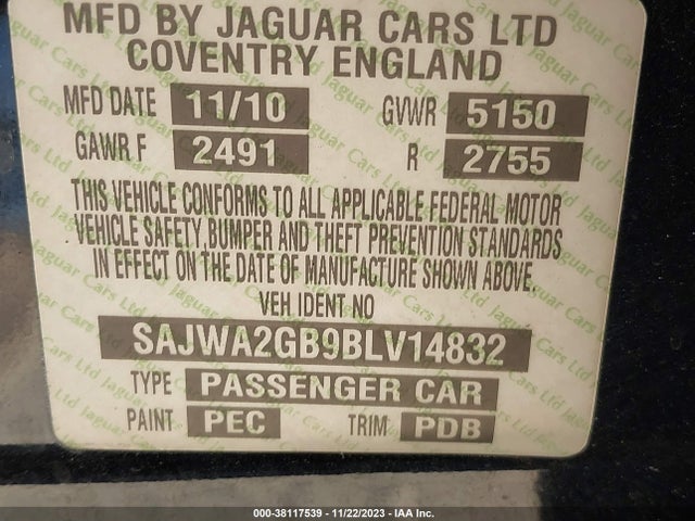 2011 JAGUAR XJ SAJWA2GB9BLV14832 Photo 8