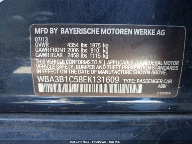 BMW 320i 2014 WBA3B1C58EK131609 Image 9