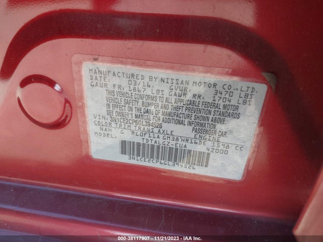 Nissan Versa Note Sr 2016 3N1CE2CP6GL394526 Image 9