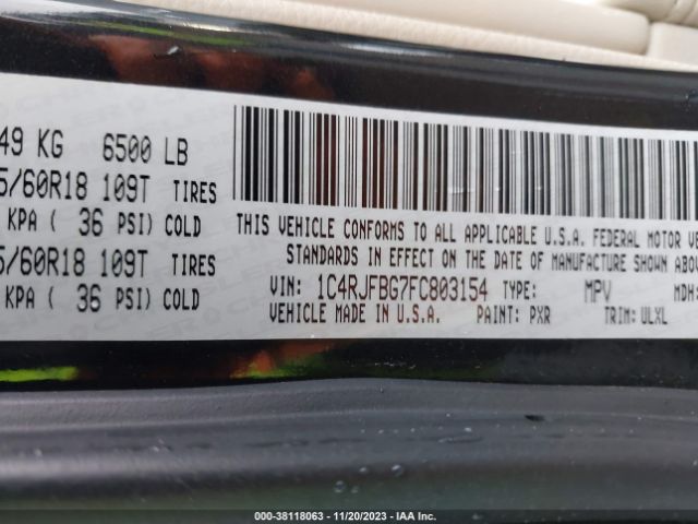 2015 JEEP GRAND CHEROKEE 1C4RJFBG7FC803154 Photo 8