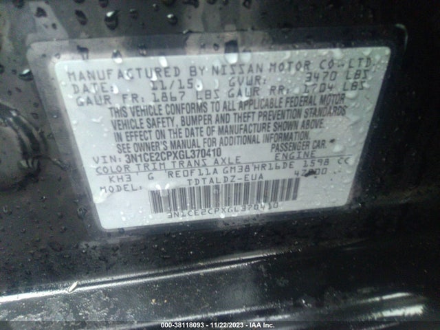 Nissan Versa Note S Plus/sv/sr/s (sr)/sl 2016 3N1CE2CPXGL370410 Image 9