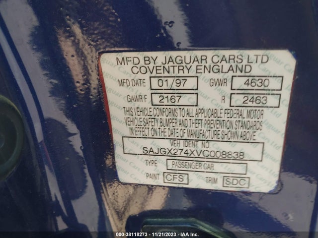 1997 JAGUAR XK8 SAJGX274XVC008838 Photo 8