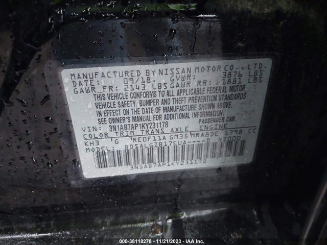 Nissan SENTRA SL 2019 3N1AB7AP1KY231178 Image 9