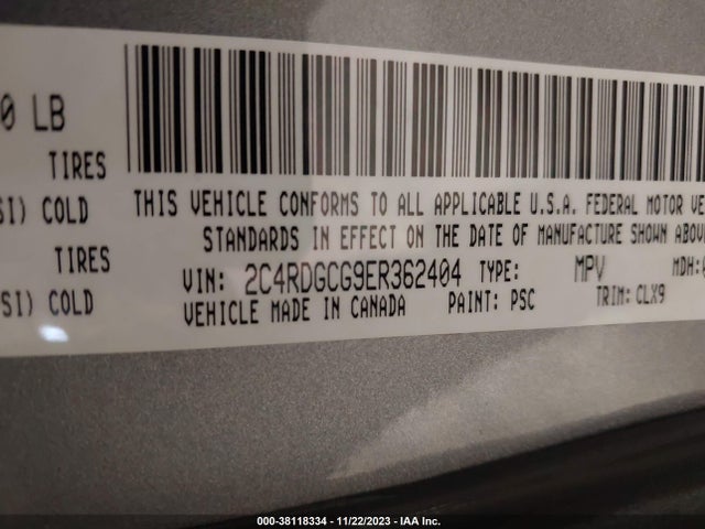 Dodge Grand Caravan Sxt 2014 2C4RDGCG9ER362404 Image 9