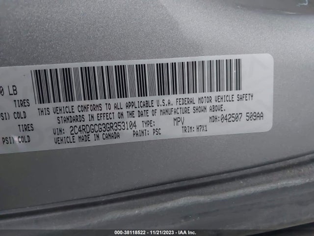 Dodge Grand Caravan Sxt 2016 2C4RDGCG3GR353104 Image 9