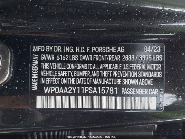 2023 PORSCHE TAYCAN WP0AA2Y11PSA15781 Photo 8