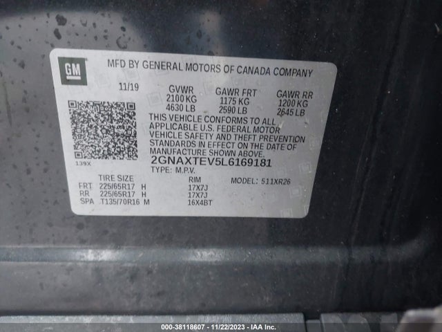 Chevrolet Equinox Awd 2fl 2020 2GNAXTEV5L6169181 Image 9