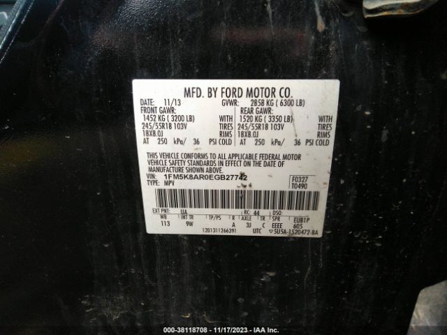1FM5K8AR0EGB27742 Ford UTILITY POLICE
