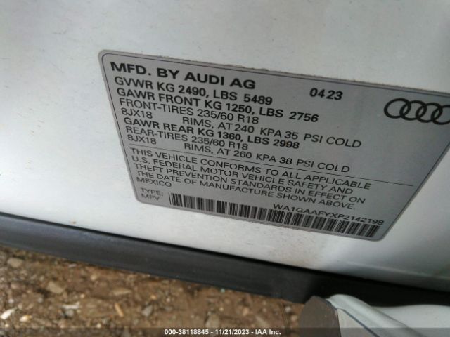 WA1GAAFYXP2142198 Audi Q5 Premium 45 Tfsi S Line Quattro