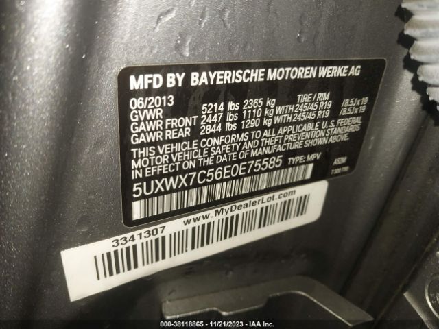 5UXWX7C56E0E75585 BMW X3 Xdrive35i