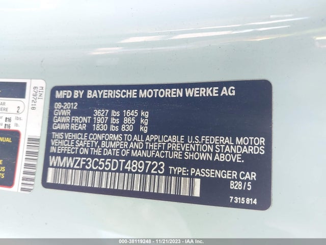2013 MINI COOPER CLUBMAN WMWZF3C55DT489723 Photo 8