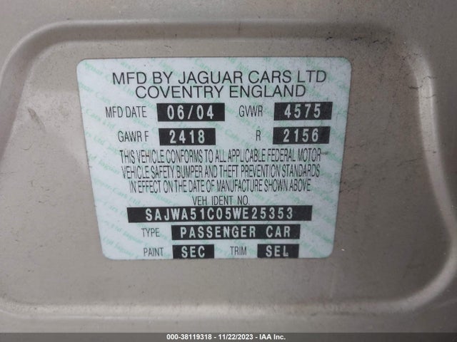 2005 JAGUAR X-TYPE SAJWA51C05WE25353 Photo 8
