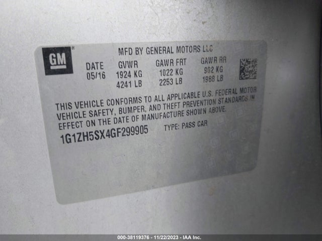 Chevrolet Malibu Premier 2016 1G1ZH5SX4GF299905 Image 9