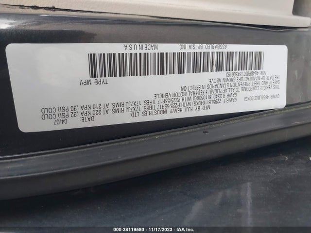 2008 SUBARU OUTBACK 3.0R L.L. BEAN EDITION VIN: 4S4BP86C784306195