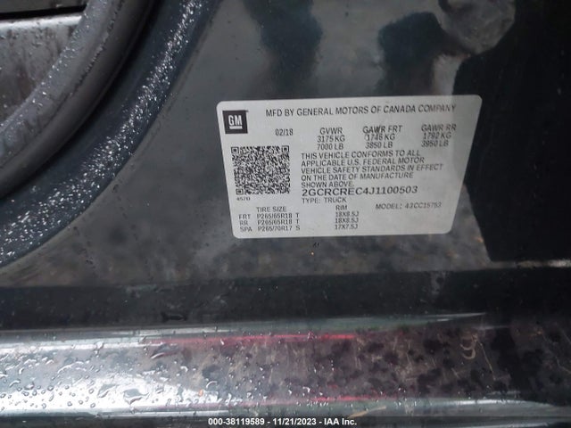 Chevrolet Silverado 1500 1lt 2018 2GCRCREC4J1100503 Image 9