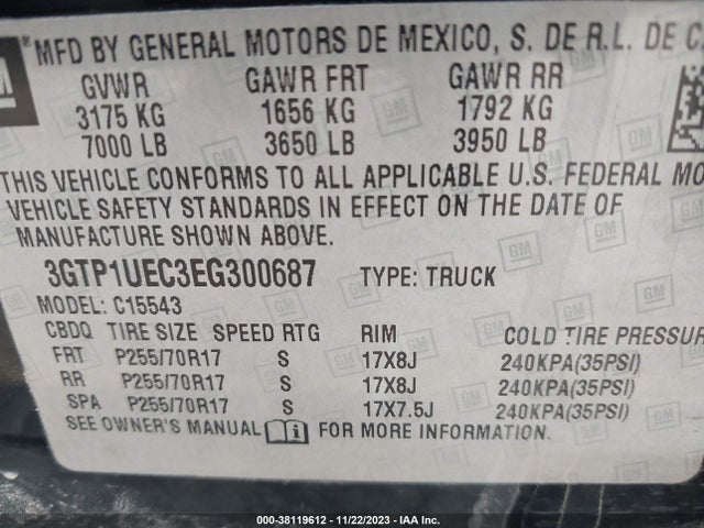 GMC Sierra 1500 Sle 2014 3GTP1UEC3EG300687 Image 9