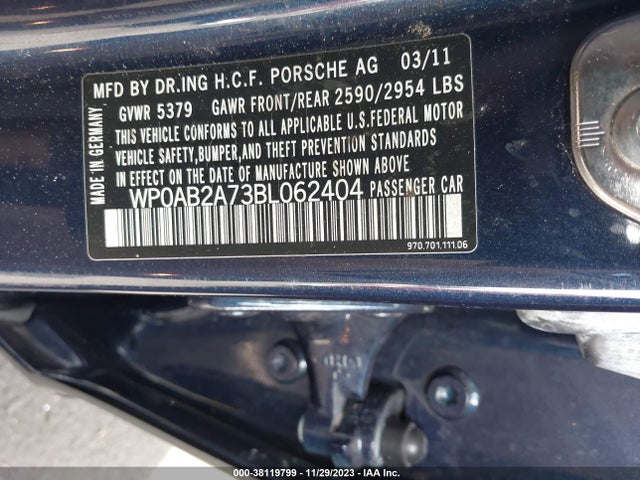 2011 PORSCHE PANAMERA WP0AB2A73BL062404 Photo 8