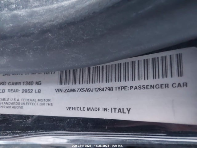 ZAM57XSA9J1284798 Maserati Ghibli